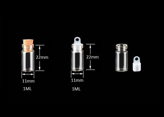 11mm Small Mini Glass Bottles Jars with Cork Stoppers for Art Crafts and Decorations