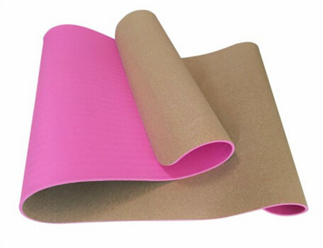 2016 Popular Hot Sale Custom Logo Eco Friendly TPE Cork Yoga Mat for Wholesale