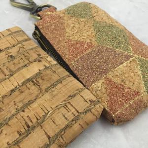 2017 Hot Sale Colored/ Natural Cork Coin Pouches with Brass Zipper