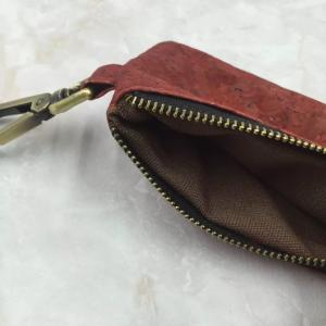 2017 Hot Sale Colored/ Natural Cork Coin Pouches with Brass Zipper