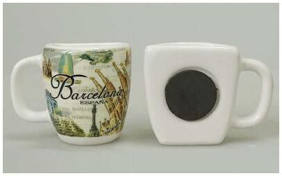 2019 Factory Wholesale Price 7cmx7cm Ceramic Fridge Manget with Cork Back for Gift, Promotion Use