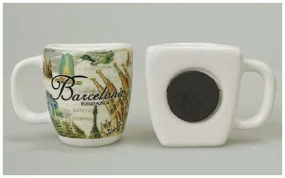 2019 Factory Wholesale Price 7cmx7cm Ceramic Fridge Manget with Cork Back for Gift, Promotion Use