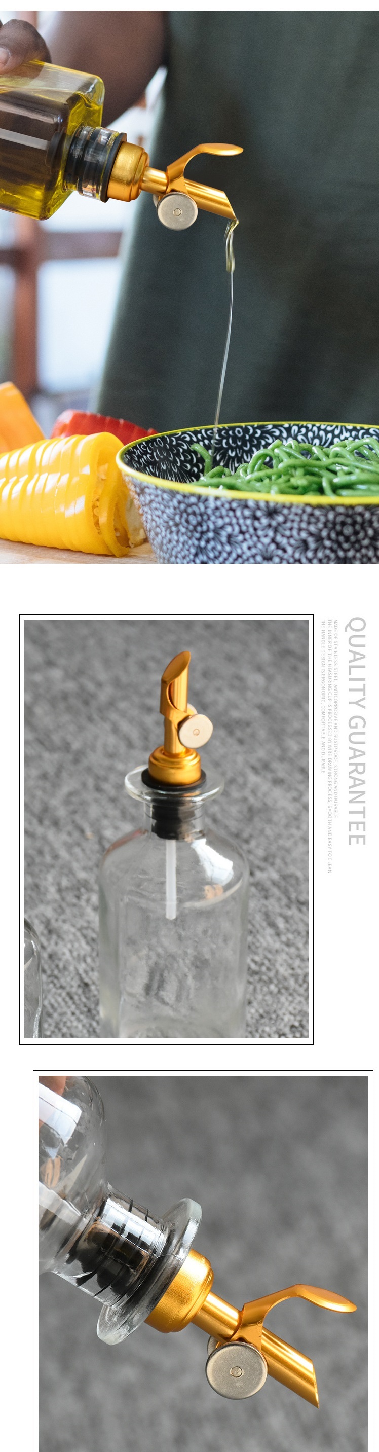 2022 Amazon Hot Sell 12cm Weighted Oil Pourer, 4 Colors Available Siver/Gold/Red/Green