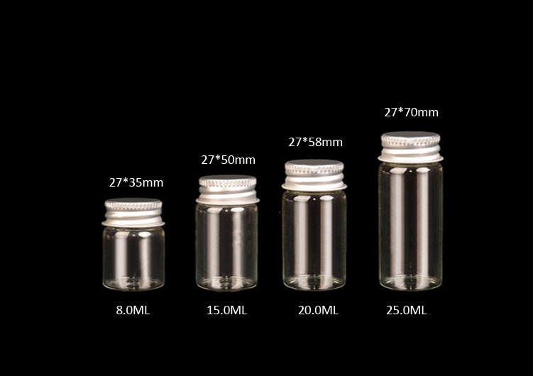 27mm Top Rated Clear Glass Jars Bottles with Aluminiu lid, Glass Bottles for Storage, Good Quality and Competitive Price