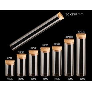 30mm Top Rated Clear Glass Jars Bottles with cork lid, Glass Bottles for Storage, Good Quality and Competitive Price 30mm Top Rated Clear Glass Jars Bottles with cork lid, Glass Bottles for Storage, Good Quality and Competitive Price