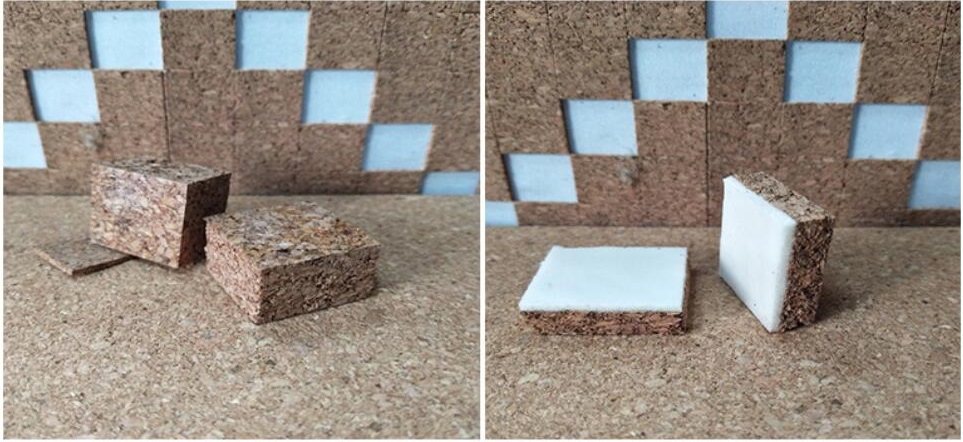 40x40x10mm Glass & Mirror Seperating Cork Pad with PVC Foam Backing