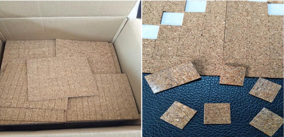 40x40x10mm Glass & Mirror Seperating Cork Pad with PVC Foam Backing