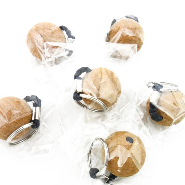 Amazon Hot Sell 60mm Cork Ball Floating Keyring in Navy Blue Color and Customized Size