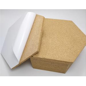 China Wholesale 12'' Hexagon Adhesive Cork Tile for Notice Bulletin Board in Nature Color