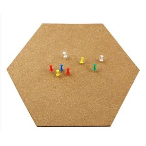 China Wholesale 12'' Hexagon Adhesive Cork Tile for Notice Bulletin Board in Nature Color
