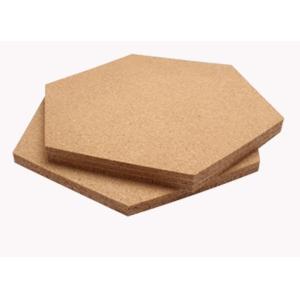 China Wholesale 12'' Hexagon Adhesive Cork Tile for Notice Bulletin Board in Nature Color