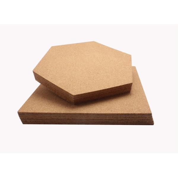 China Wholesale 12'' Hexagon Adhesive Cork Tile for Notice Bulletin Board in Nature Color