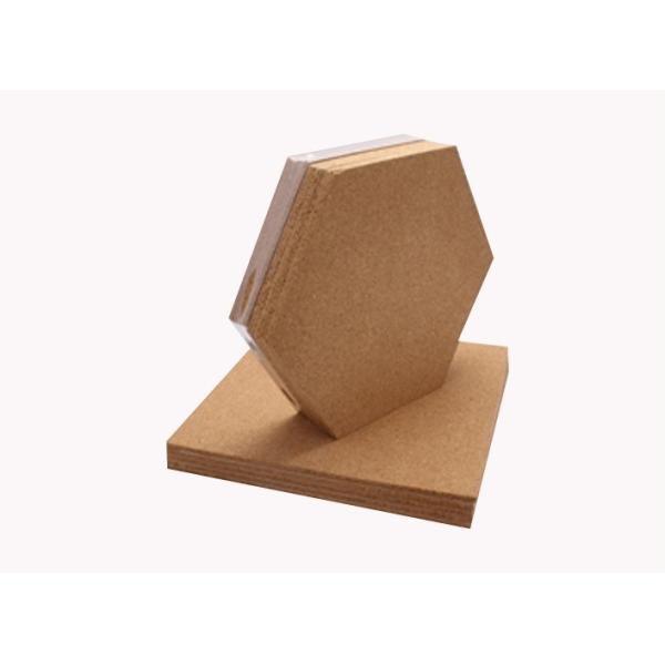 China Wholesale 12'' Hexagon Adhesive Cork Tile for Notice Bulletin Board in Nature Color