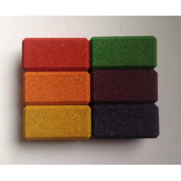 Color cork brick block