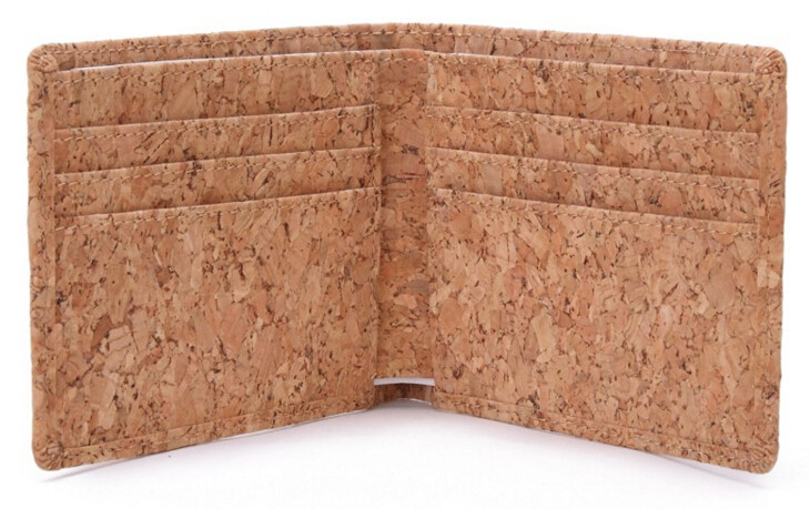 Cool men cork wallet with different color 11x9cm with card and money slot, customized logo