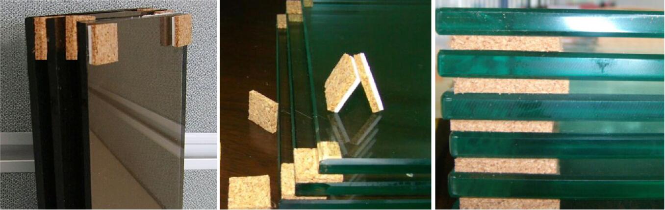 Customized Size 18*18*3+1mm Cork Pad On Rolls For Glass Shipping Separator