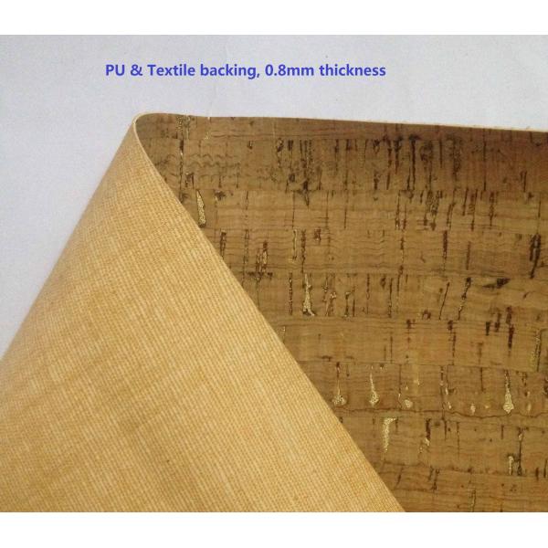 ECO-Friendly Nature cork fabric material/leather for notebook cover,l,waterproof and dust resi