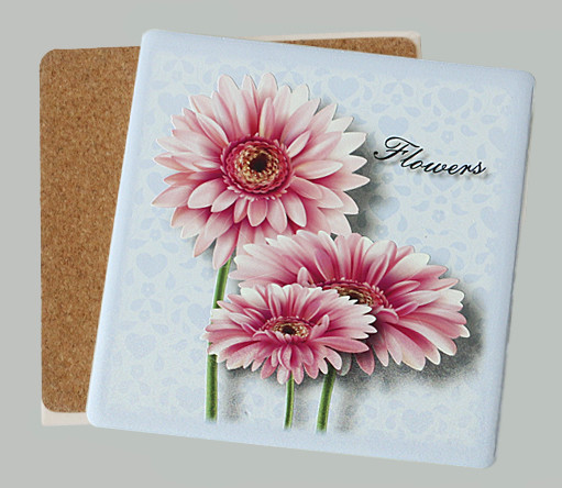 Factory Directly Shiny Square 16x16cm White Color Ceramic Pot Trivet with Cork Coaster/Bottom for Kitchen Pan