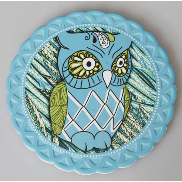 Factory Directly Shiny Square 16x16cm White Color Ceramic Pot Trivet with Cork Coaster/Bottom for Kitchen Pan