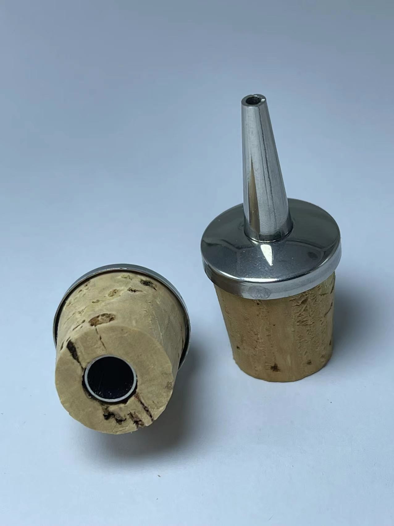 Factory Wholesale Stainless Steel Dasher Top with Cork Stopper for 20mm Ceramic/Glass Bottle