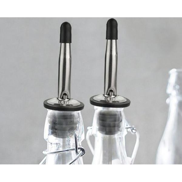 Factory Wholesale Stainless Steel Liquor Silicon Pour Spouts for Small Bottle with opening 12mm