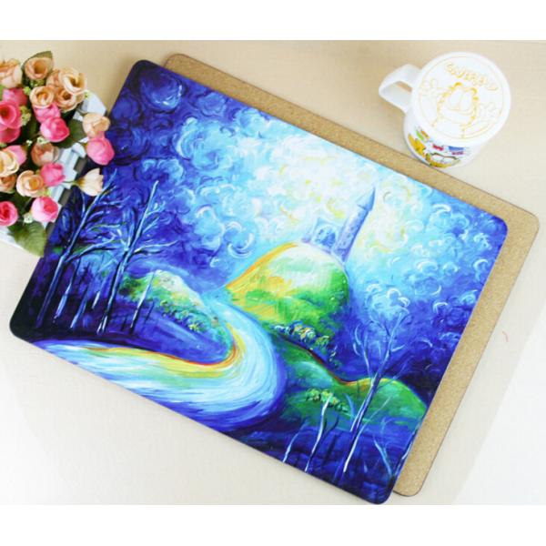 Good Quantity for home/hotel Wooden cork placemat, Customized size and printed logo