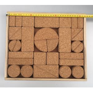 Hot Sale 32PCS/55PCS Nature Cork Toy Block Set, Customized Size