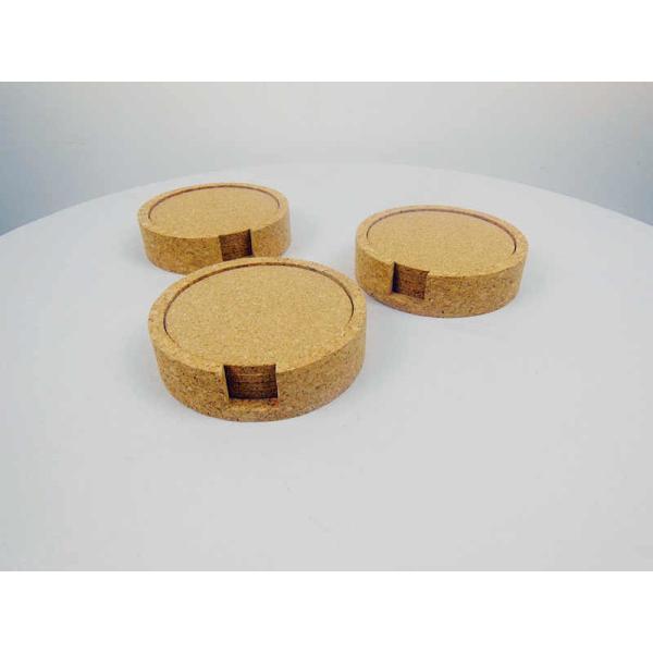 HOT SALE 4'' Round Cork Coaster Set of 4 With Holder Cork for Bar or Home Decoration