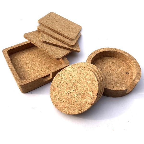 HOT SALE 4'' Square Cork Coaster Set of 4 With Holder Cork for Bar or Home Decoration