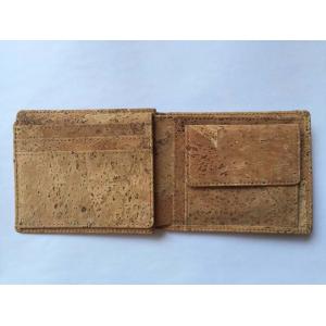 Hot Sale Bifold men gender slim cork wallet 11x9cm with pocket coin,card and money slot