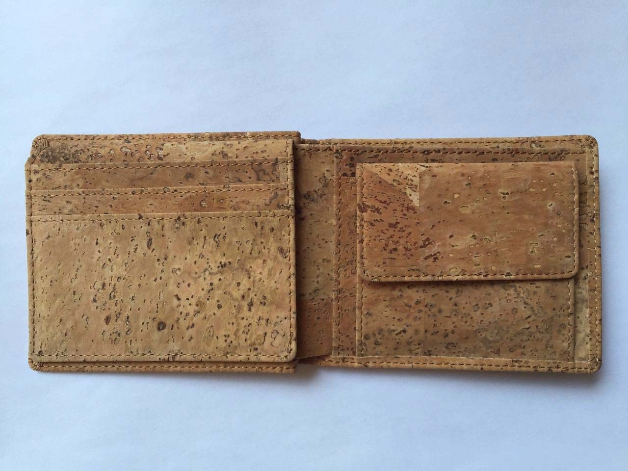 Hot Sale Bifold men gender slim cork wallet 11x9cm with pocket coin,card and money slot