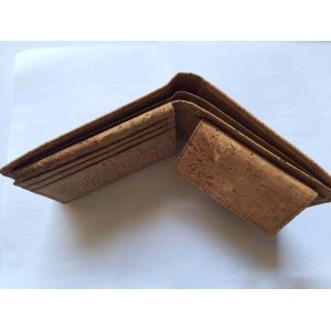 Hot Sale Bifold men gender slim cork wallet 11x9cm with pocket coin,card and money slot
