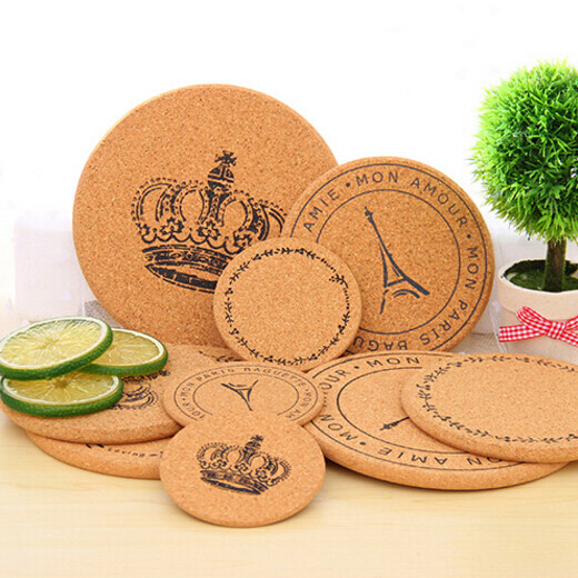 Hot Sale Cork Coaster with silkscreen printed logo, customized size is available Hot Sale Cork Coaster with silkscreen printed logo, customized size is available