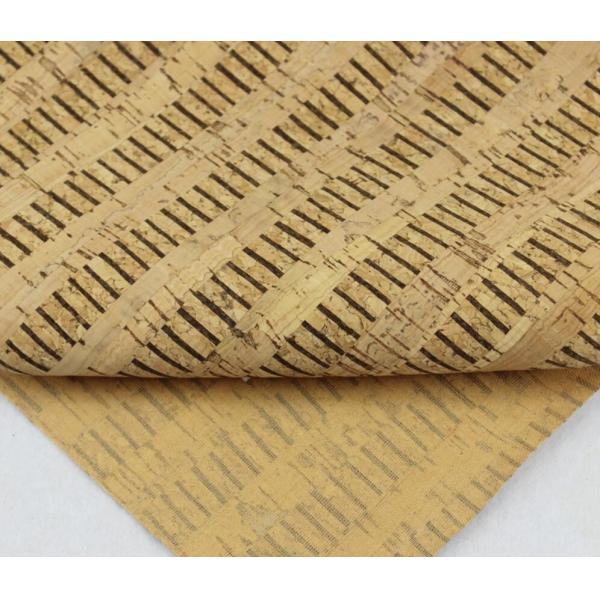 Hot Sell 1.35m Width Cork Fabric with Black Color Stripes by Yard for Sewing Machine