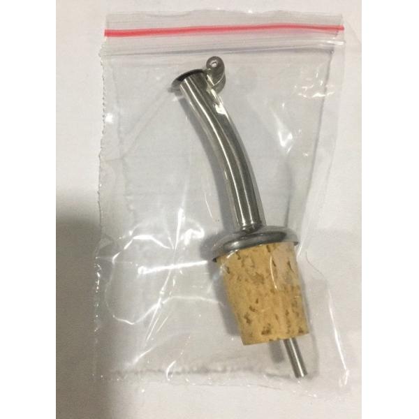 Hot sell stainless steel oil pourer spout with nature cork stopper
