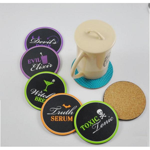 Hot Wholesale Round Shape cork coaster Customized size and printed logo for home and hotel