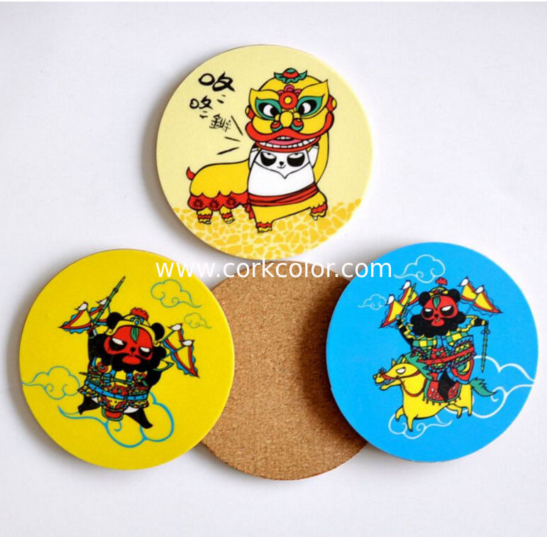 Hot Wholesale Square Shape cork coaster Customized size and printed logo for home and hotel