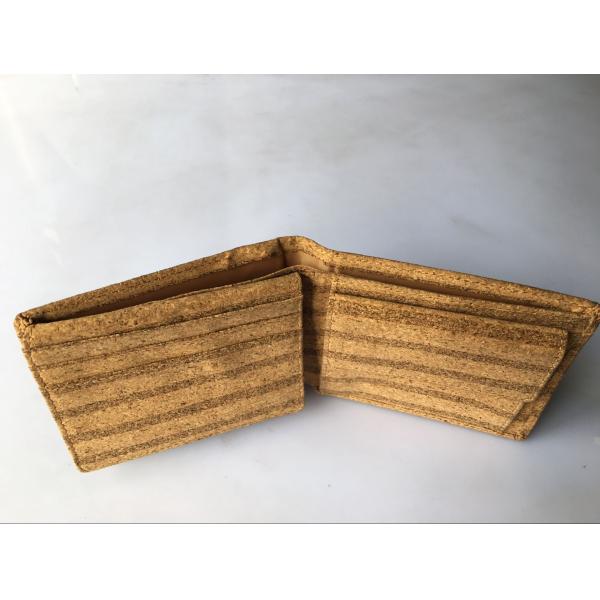 New style Bifold men gender slim cork wallet 11x9cm with pocket coin and card slot