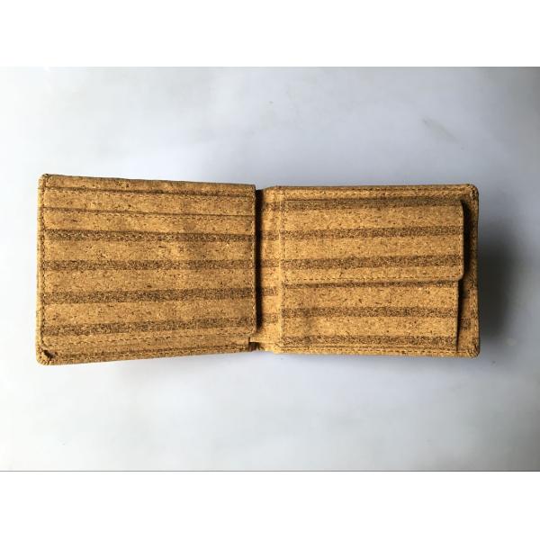 New style Bifold men gender slim cork wallet 11x9cm with pocket coin and card slot