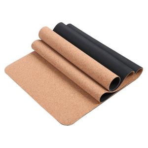 On Sale Eco-Friendly Anti Slip Natural Rubber Cork Yoga Mat thickness 3~8mm