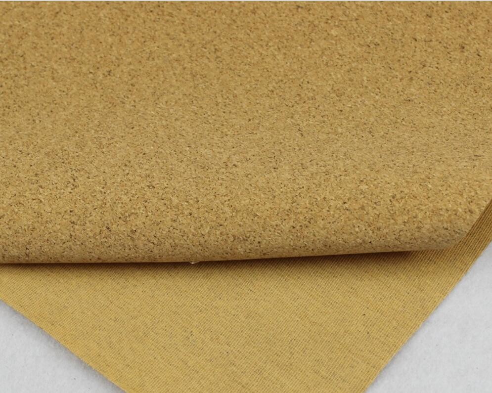 Popular 1.35m Width Mico-Granules Nature Cork Leather by Yard Color for Handag Making