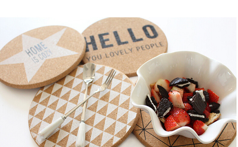 Popular Cork Coaster with silkscreen printed logo, customized size is available