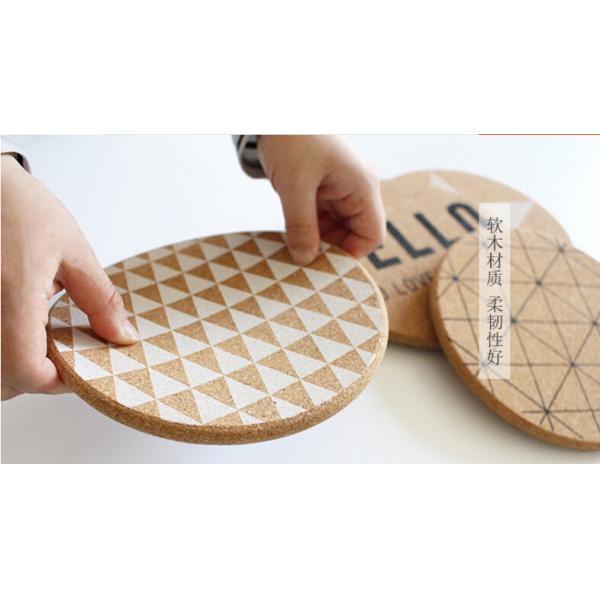 Popular Cork Coaster with silkscreen printed logo, customized size is available