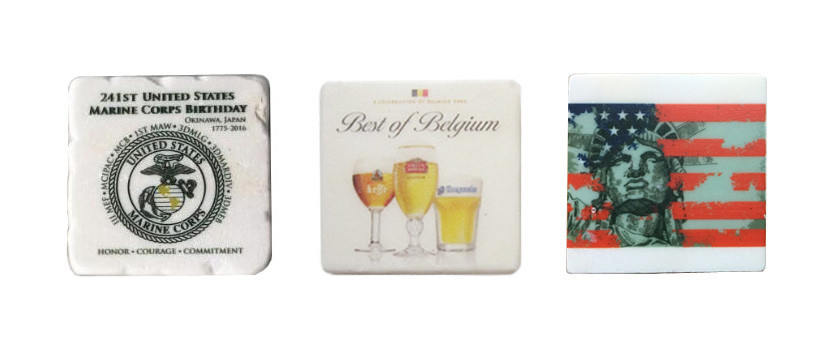 Popular Good Quality Anti Slip Marble Stone Coaster Customized Size and Printed Logo