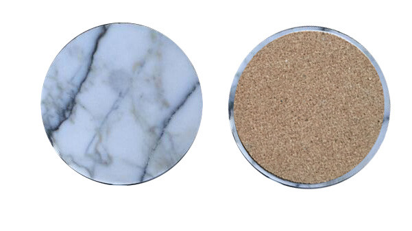 Popular Good Quality Anti Slip Marble Stone Coaster Customized Size and Printed Logo