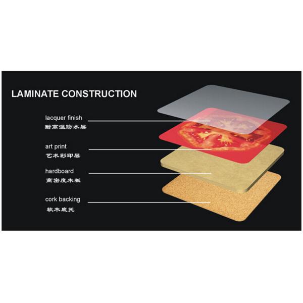 Popular Mdf cork coaster Customized size and printed logo for home