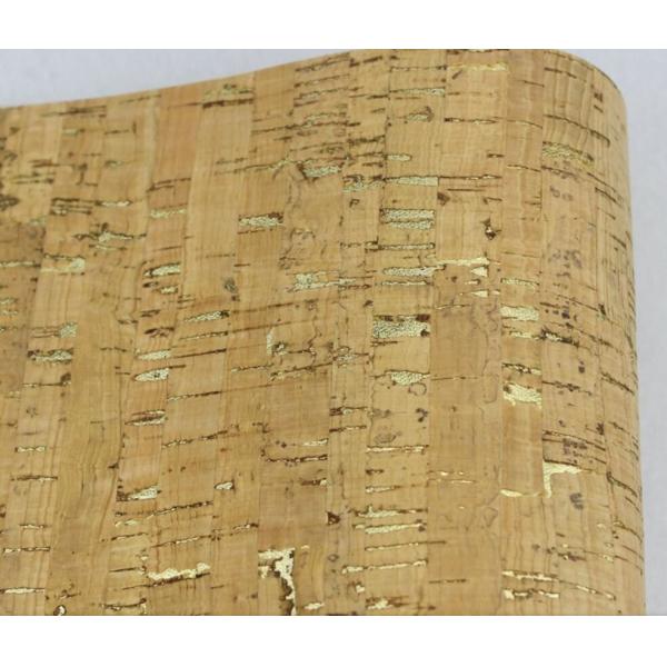 Popular Shiny Gold Fleck Nature Cork Fabric/Leather for Bag, Wallet, Decoration
