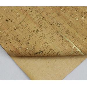 Popular Shiny Gold Fleck Nature Cork Fabric/Leather for Bag, Wallet, Decoration