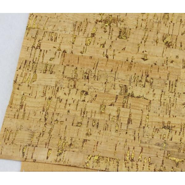 Popular Shiny Gold Fleck Nature Cork Fabric/Leather for Bag, Wallet, Decoration