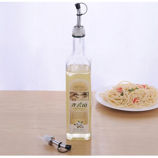 Promotional Stainless Steel Pourer for Olive Oil Bottle with Plastic White or Black Cap